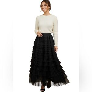 NWT Black Tulle Skirt- Fully Lined